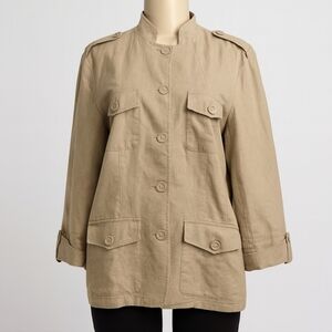 Coldwater Creek Linen Blend Safari Jacket – Size 14 (L)